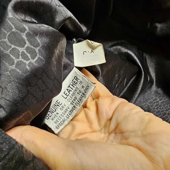 G-III Stylish Black Leather Blazer Jacket for Women Vintage 1980s - Picture 5 of 10